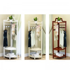 Højkvalitets hjørne hylde frakke opbevaring rack gulv trekantbøjle til soveværelse stue