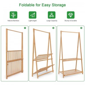 Stor kapacitet og rumbesparende bambusbørn børn bøjle