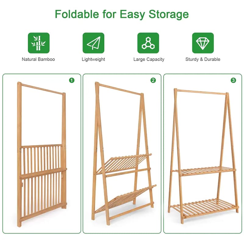 Stor kapacitet og rumbesparende bambusbørn børn bøjle