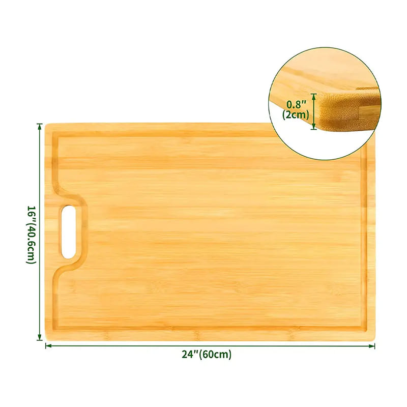 Bambusskærebord med rille