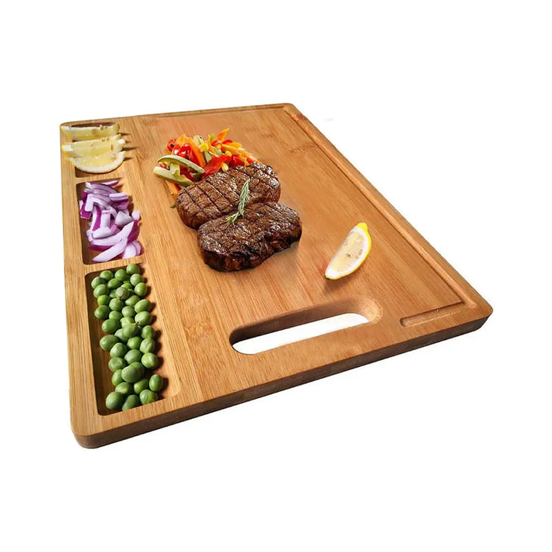 Bambushakningsplade med 3 indbyggede rum