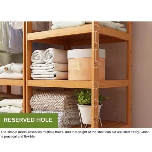 Tre -lags opbevaringsstativ solid ejektorbøjle tøj display bambusstativ