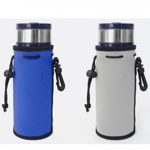 Brugerdefineret logo Farve Neopren Vandflaskehylse Drawstring Rem og Buckle Cup Covers