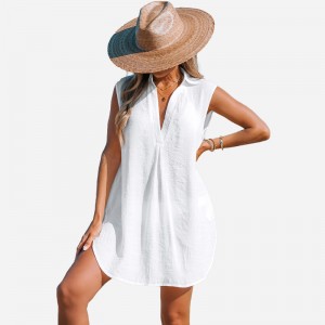 V-hals grundlæggende krave cover-up kjole