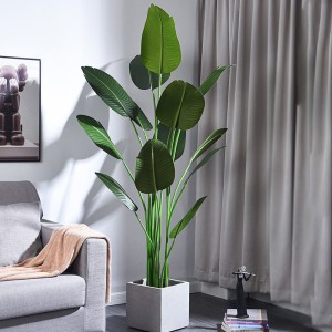 Næstennaturlige kunstige planter Potted Palm Tree Banana Tree Indoor Blade Green Plant Faxu Plant Home Decoration Bonsai Trees