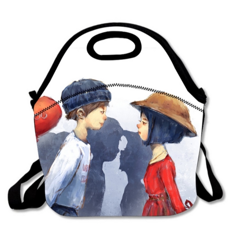 Neopren genanvendelig vaskbar picnic campingpose med stropp termisk isoleret frokost total taske