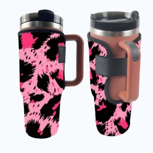 Brugerdefineret sublimering Print Leopard Cow Print Neopren Tumbler Sleeve Holder til 40 oz kop