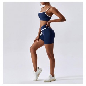 SC9271 Active Women Yoga Fitness Workout Yoga Short Sets Sport Brh Women Sømløse yogabukser Leggings sæt