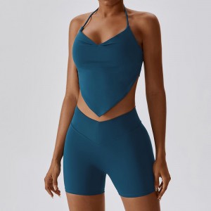 SC1065 2023 Ny brugerdefineret aktiv slid Yoga Suit Set Fitness v Cut Scrunch Back Yoga Shorts Yoga Fitness Sets