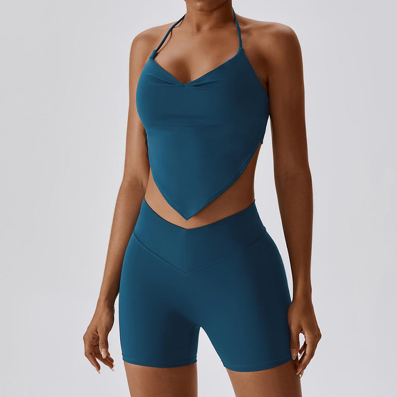 SC1065 2023 Ny brugerdefineret aktiv slid Yoga Suit Set Fitness v Cut Scrunch Back Yoga Shorts Yoga Fitness Sets