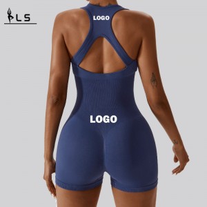 SC1073 One Piece Ribbed Spaghetti Strap Bodycon Custom Bodysuit Women Jumpsuit Rompers problemfri