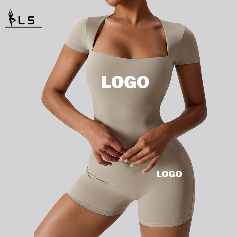 SC1076 Brugerdefineret høj kvalitet Bodycon åndbar stretchy one stykke jumpsuit rompers fitness bodysuit