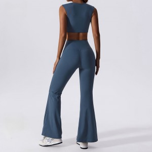 Solid yoga sæt mujer flare leggings og bh sæt fitness træning yoga sæt kvinder yoga dragt 2 stykker gymnastiksal