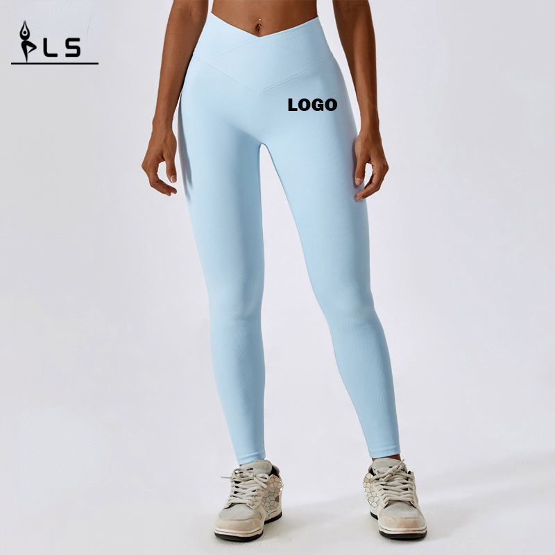 SC10103 Sømløs solid røvløftning Leggings Sport blussede yogabukser Skrunch Butt Flare Leggings