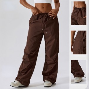 SC10113 Wide-Leg Casual Pants Women\'s American Style DrawString Straight Overalls Baggy Pants