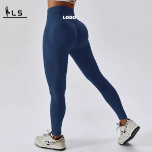 SC10126 Custom Label Fitness Yoga Sømløse bukser Leggings skinnende spandex leggings til kvinder 2023