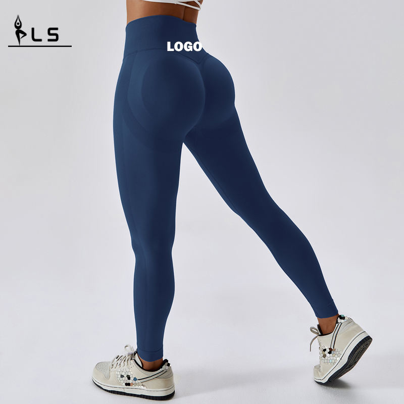 SC10126 Custom Label Fitness Yoga Sømløse bukser Leggings skinnende spandex leggings til kvinder 2023
