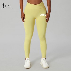 SC101012 SAMLESS NYLON ELASTANE LEGGINGS FOR KVINDER PROPS OPBEJDE V SHAPE LEGGINGS YOGA BANTS