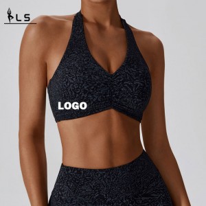 SC10133 78%nylon og 22% spandex grime åndbar hurtig tør hurtig tør fitness gymnastiksal yoga slid, der kører sportsbh til kvinder