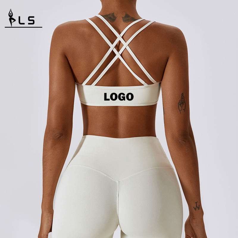 SC10137 Custom Logo Women Workout Sports Bra Wholesale Yoga Crop Compression Hurtigt tør polstret sexet gymnastiksportbh
