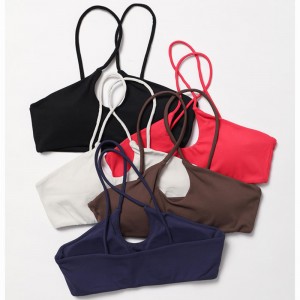 SC10165 Nylon Green Breathable Voksne Sport Bra Active Sexy Back Custom Logo Gym Halter Sport BH