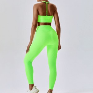 SC101610 HALTER SPORTS BH Ladies Halter Neck Cross Back Sport Bra For Women Logo Women Workout Sport Bra Wholesale Yoga Cro