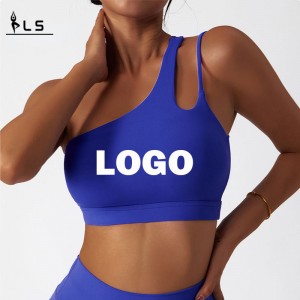 SC10171 Quakefast Polstret Sport Fitness Workout Gym Sport Bra One Shoulder High Impact Support Vest Shockproof Sport BH