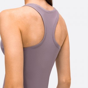 SC10255 TOPS Hurtigt tør monteret tank top gymnastikssport yoga komprimering beskåret yogatank toppe med puder