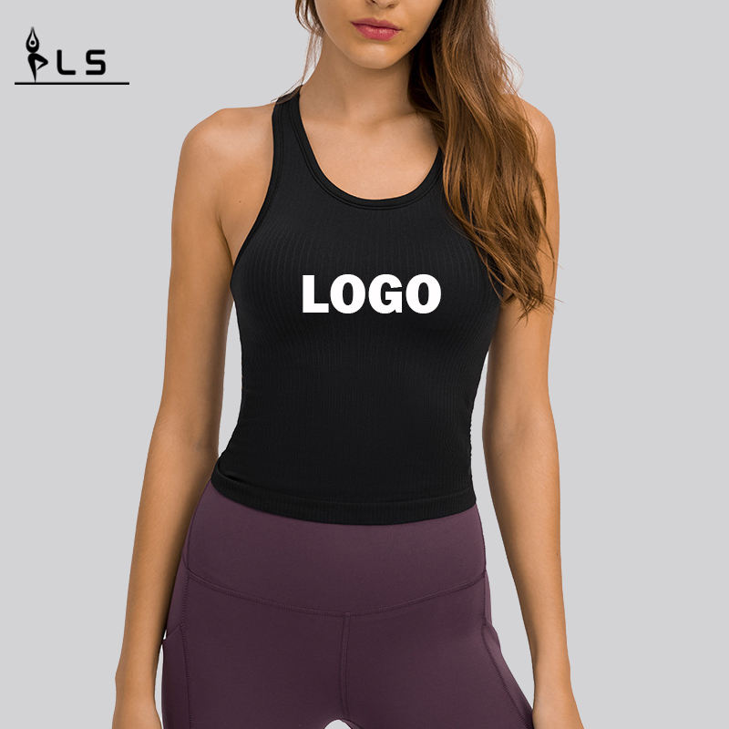 SC102510 fitnessafgrøde tank top kvinder \\\\ \'s t-shirts ribbe tank top kvinder yoga gymnastiksal fitness træning tank vest top tøj