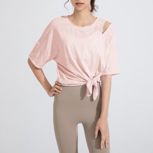 SC10262 T-shirt Løs afslappet fitness yoga kortærmet top yoga t shirts fitness, der kører runde-hals t-shirts