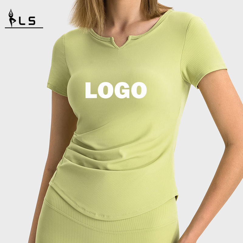 SC10274 Slim Fit T-shirt Kvinder Sport Tæt passende langærmet yoga t-shirt slid yogatøj til kvinder Yoga Top Gym T-shirt
