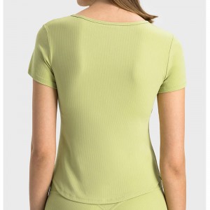 SC10274 Slim Fit T-shirt Kvinder Sport Tæt passende langærmet yoga t-shirt slid yogatøj til kvinder Yoga Top Gym T-shirt