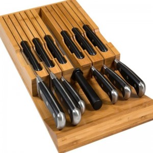 In-skuffe Bambus Knife Block holder 12 knive