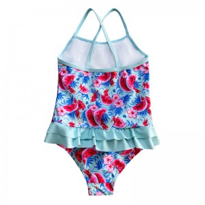 Trekant i ét stykke vandmelon-tryk badedragt