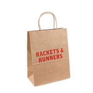 Engros brugerdefineret logo udskrivning mad Tag væk hånd Kraft Paper Bag Milk Te Pakning Paper Bag