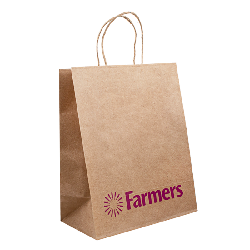 Kraft Bags Paper Shopping Packaging Logo Luksuspapirposer med dit eget logo