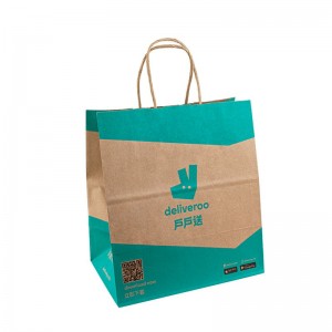 Kraft Paper Shopping Bag Food Packaging Brugerdefinerede papirposer med logo -papirpose med håndtag