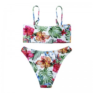 Casual Comfort Halter Etnisk stil trykt todelt badedragt