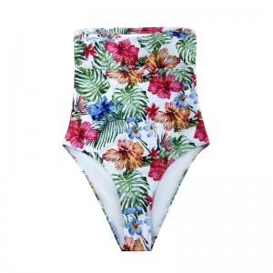 Sexet stroppeløs print etnisk i ét stykke