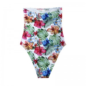 Sexet stroppeløs print etnisk i ét stykke