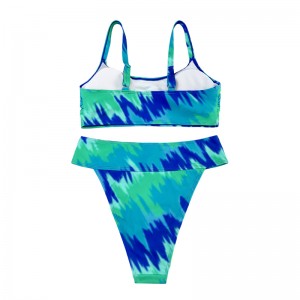 Turkis trykt todelt med brede stropper