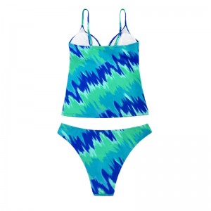 Teal Drawstring to-stykke badedragt