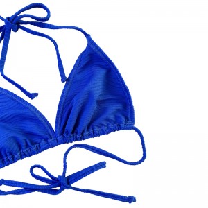 Blå mønster speciel klud trekant cup halter halter rem split badedragt