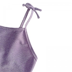 Purple Children\'s Halter Bow Basic Silver Wire i ét stykke badedragt