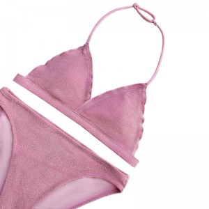 Børns hals flangede trekantkop todelt badedragt