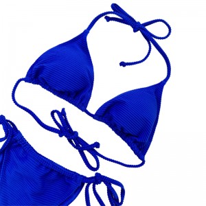 Preussisk blå halterrem sexet trekant cup todelt badedragt