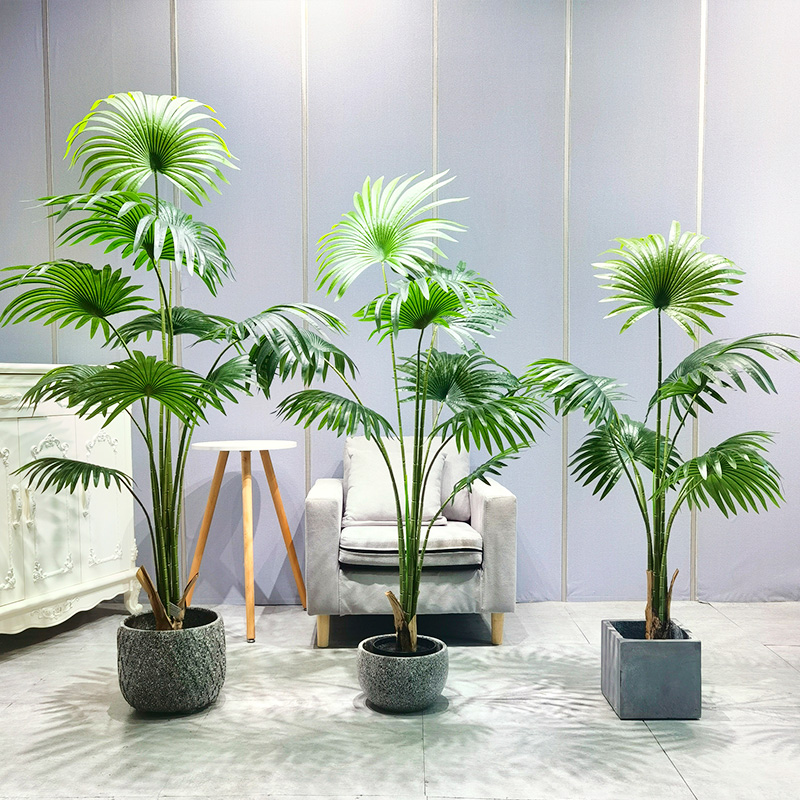 Lav pris kunstige træer planter meget tilpasningsdygtige omkostningseffektive levende fanpalm til havereleverandør indendørs udendørs bryllupsindretning