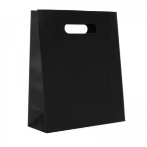 Art Paper Die Cut Kraft Paper Bag Christmas Flap Die Cut Handle Gift Bag Black Bionedbroadble Boutique Shopping Paper Bag