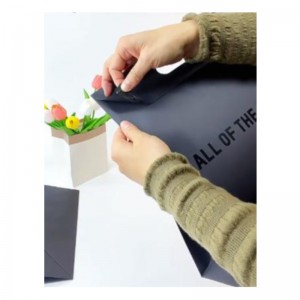 Luksus die-cut håndtag sort tøj shopping emballage papir taske smykker kosmetisk brugerdefineret logo indpakning design papir gaveposer