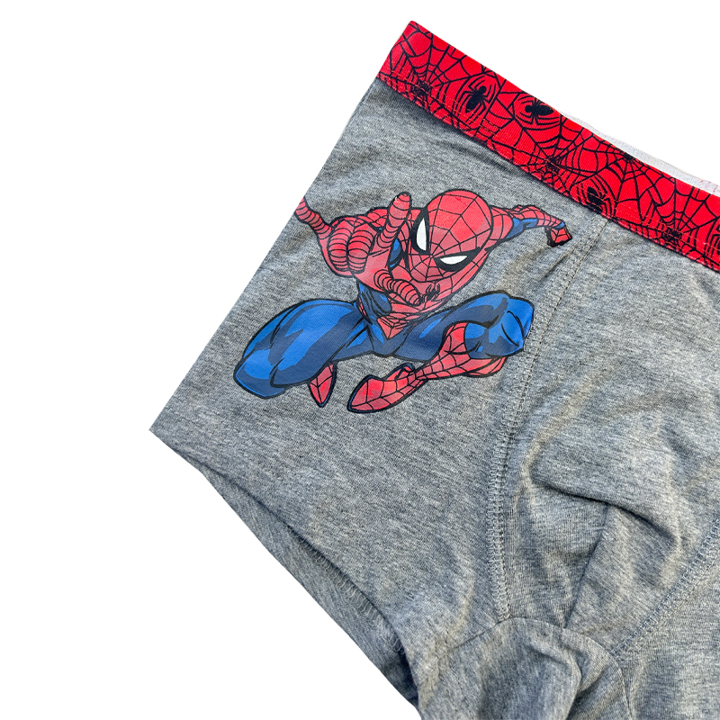 Dreng underbukser Spiderman Print Color Contrast Baby Gray Underpants Comfort Basic